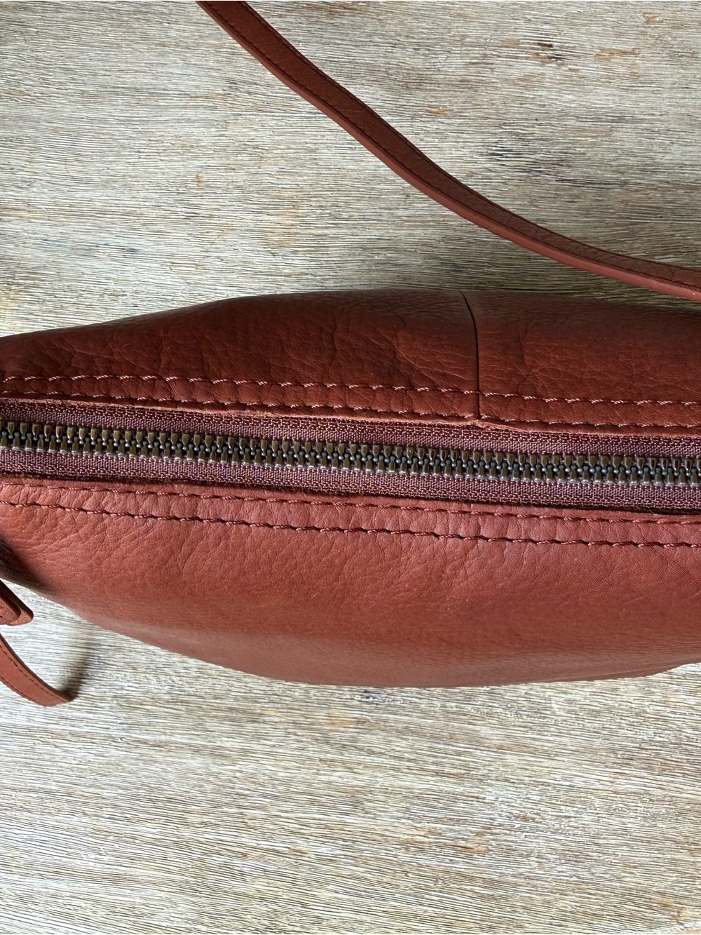 American Leather Co Brown Leather Crossbody Bag Adjustable Strap - Picture 8 of 10